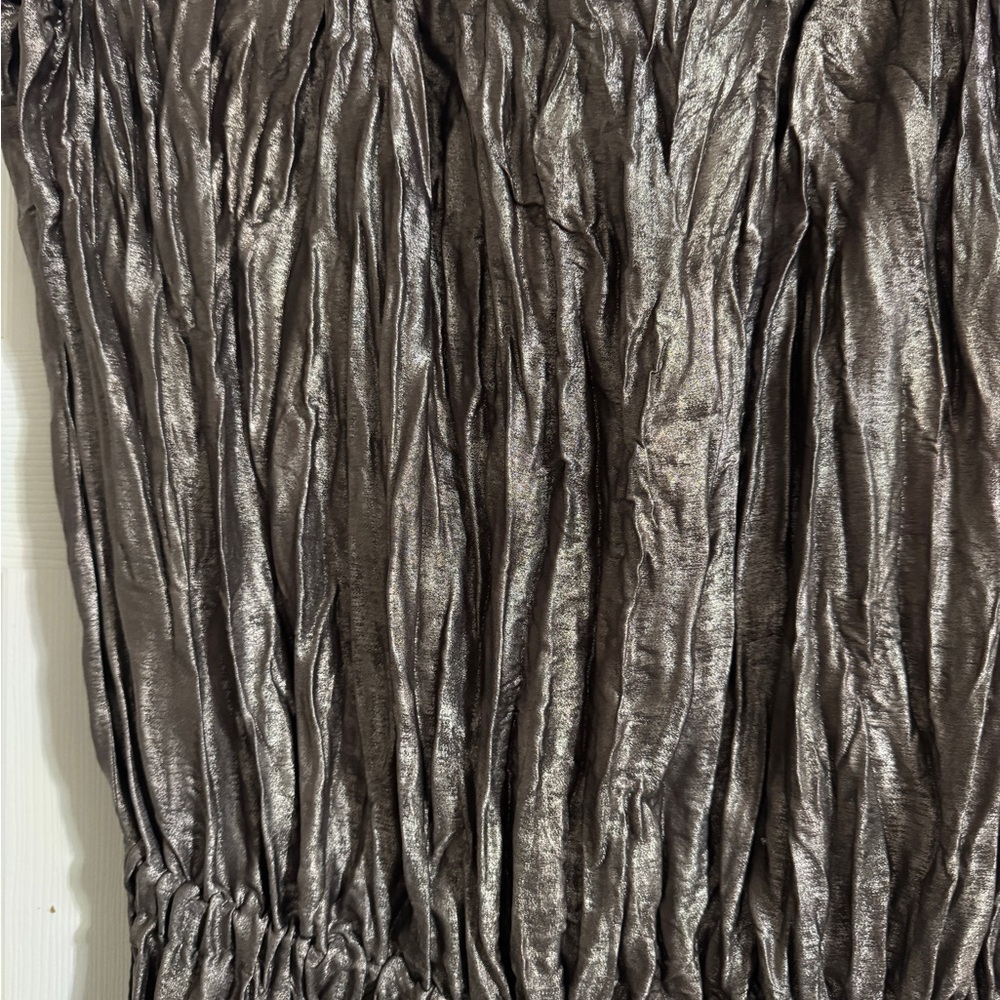 Lafayette 148 New York Silver and Black Pleated Maxi Dress - Picture 4 of 8